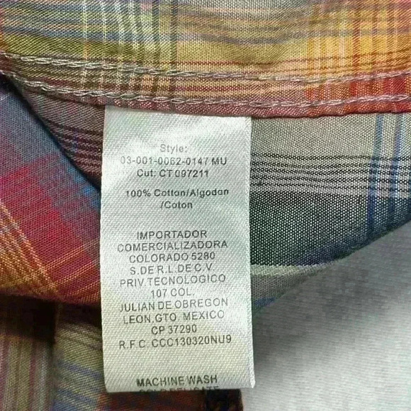 Men’s Roper Plaid Snap Button Down Long Sleeve - 100% Cotton - Size 2XL - Picture 12 of 13